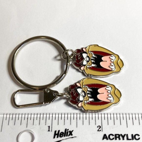 Vintage Taz Tas Tasmanian Devil Keychain Zipper Pull Warner Bros Looney Tunes - Picture 9 of 9
